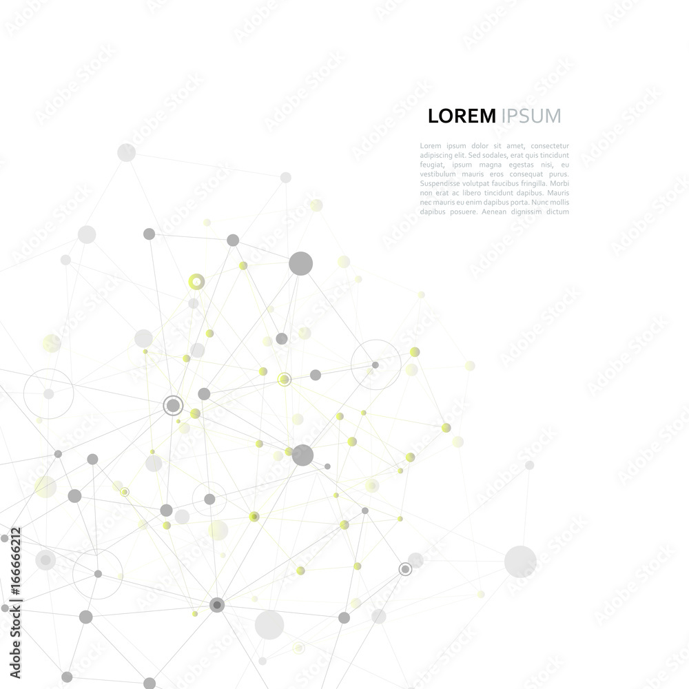 Poster Modern vector design with elements of molecular bonds