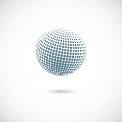Vector abstract dotted halftone planet