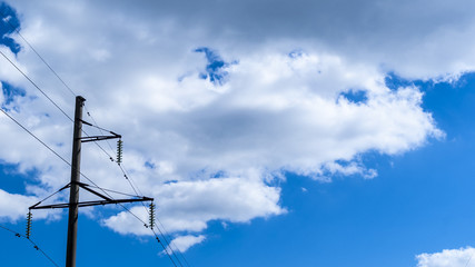 Power lines against the sky