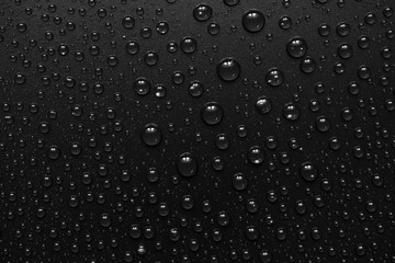 water drops on black background. Macro.