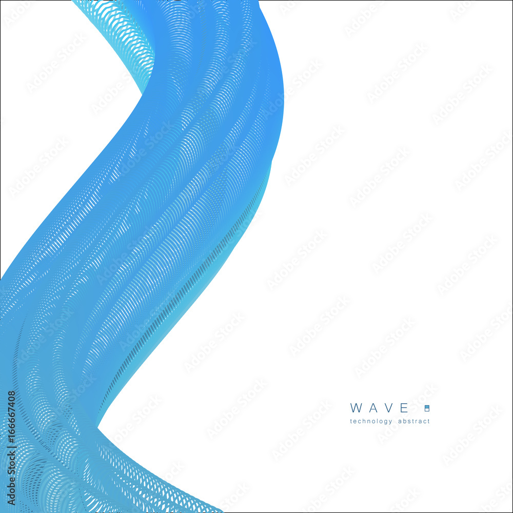 Poster Abstract wave on simple white background with place for text