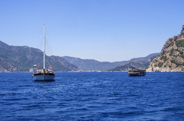 Fototapeta premium sailing yatch at aegean sea