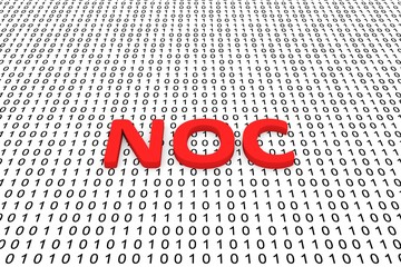 NOC in the form of binary code, 3D illustration © profit_image