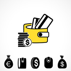 Wallet or Pocketbook Vector Icon
