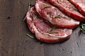 Pork steak with rosemary and pepper