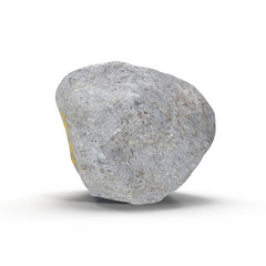 Stone isolated on white. 3D illustration, clipping path