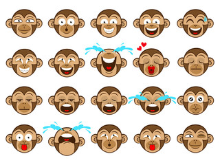 The cute monkey emoji for website or chat applications vector