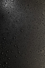 water drops on black background. Macro.