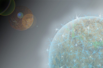 Planet. Orbit. 3D illustration, 3D rendering