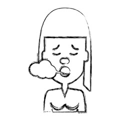 Woman smoking cartoon