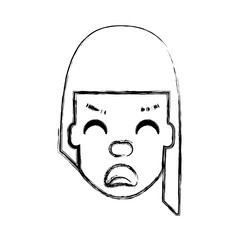 Woman with heart attack face