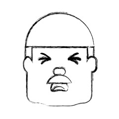Man with heart attack face cartoon