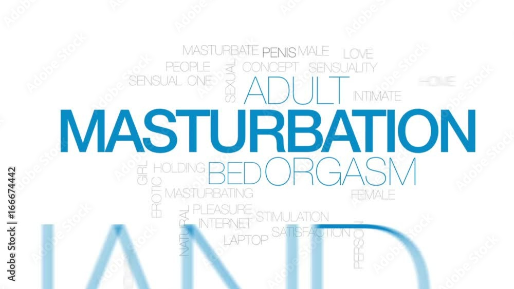 Poster Masturbation animated word cloud, text design animation. Kinetic typography.