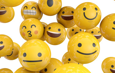 Emoji emoticon character background collection. 3D Rendering
