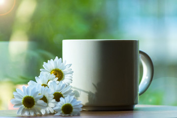 Mug with daisies