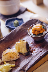 sea urchin and sea sedge