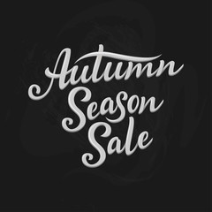 Autumn Season Sale, hand written lettering illustration. Autumn vector template for your design - cards, prints, banners, posters and more.