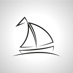 A simple vector illustration of a boat. Fountain sketch.