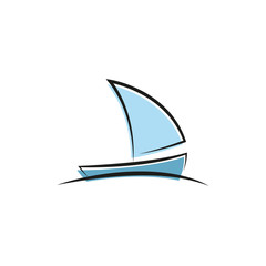A simple vector illustration of a boat. Fountain sketch.