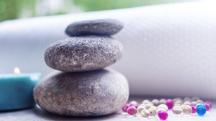 Spa. Towels, candles, fragrances.