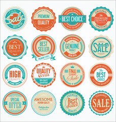 Retro vintage design quality badges collection