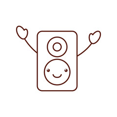 speaker audio kawaii character vector illustration design