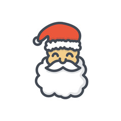 Xmas Christmas holiday colored icon Santa head