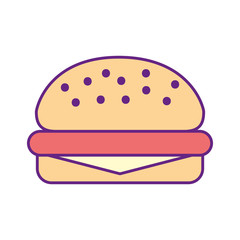 delicious burger isolated icon vector illustration design