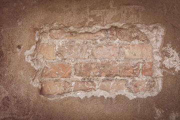 Plastered brick wall background