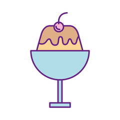 sweet pudding isolated icon vector illustration design