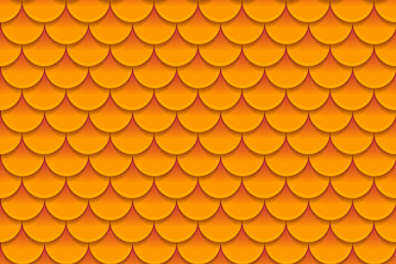 Seamless pattern of colorful orange fish scales. Fish scales, dragon skin, Japanese carp, dinosaur skin, pimples, reptile, snake skin, shingles. © ✦ Bizarre Factory ✦