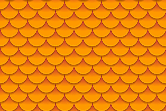 Seamless pattern of colorful orange fish scales. Fish scales, dragon skin, Japanese carp, dinosaur skin, pimples, reptile, snake skin, shingles.