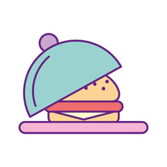 tray with delicious burger vector illustration design
