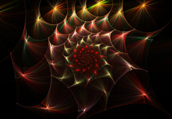 Colorful abstract spiral rotate fractal