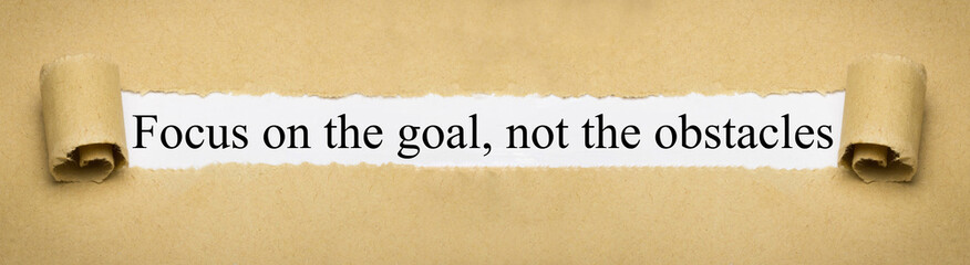 Focus on the goal, not the obstacles