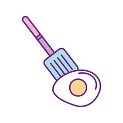 spatule with fried egg vector illustration design