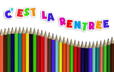 crayons de couleurs rentrée des classes