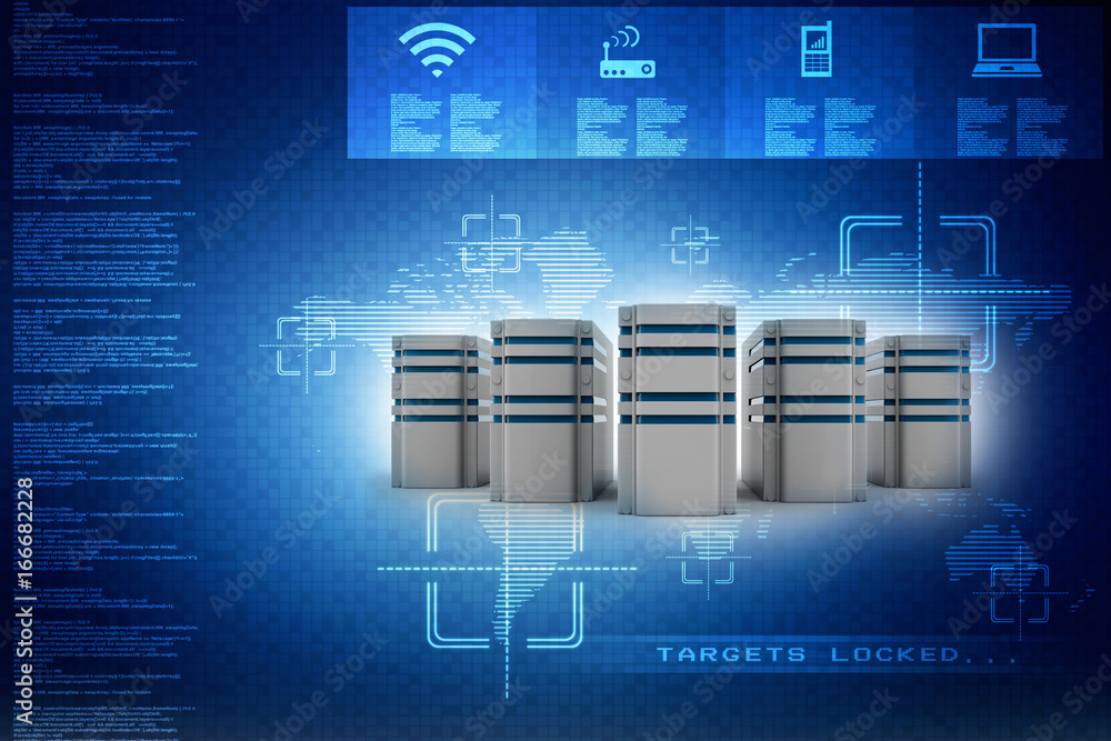 Poster 3d rendering database storage illustration