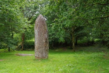 Menhir von Kerampeulven, Finistere in France - Kerampeulven Menhir in Finistere, France