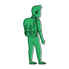 male tourist hiking icon image