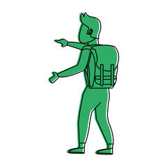 male tourist hiking icon image