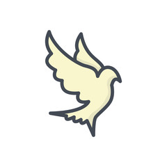 Easter holiday colored icon pigeon animal
