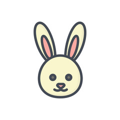 Easter holiday colored icon bunny animal