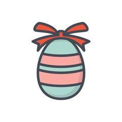 Easter holiday colored icon chocolate egg basket