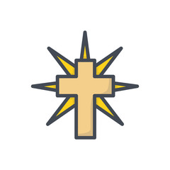 Easter holiday colored icon cross religion