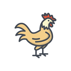 Easter holiday colored icon chicken cock
