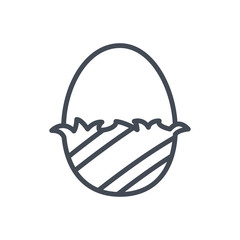 Easter holiday line icon chocolate egg basket
