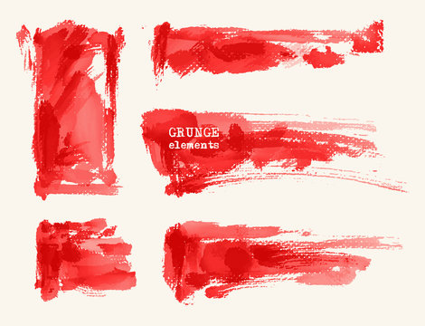 Vector set of black brush strokes.