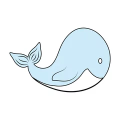 Tuinposter Leuke walvis cartoon © djvstock