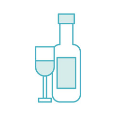 wine cup with bottle vector illustration design